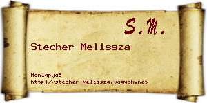Stecher Melissza névjegykártya